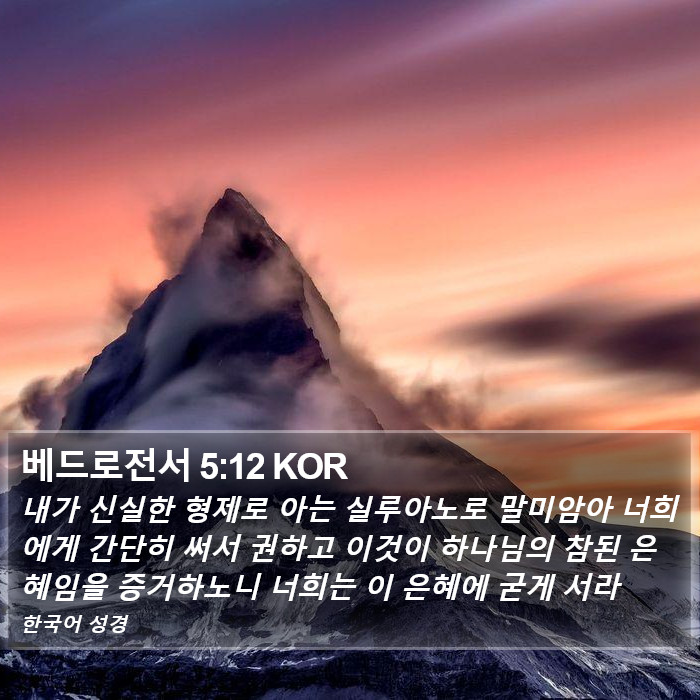 베드로전서 5:12 KOR Bible Study