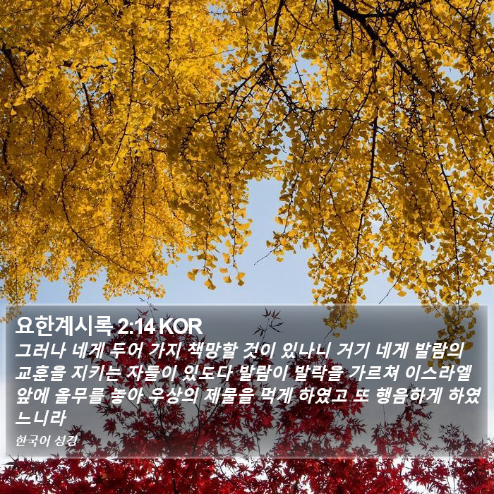 요한계시록 2:14 KOR Bible Study