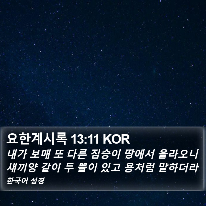 요한계시록 13:11 KOR Bible Study